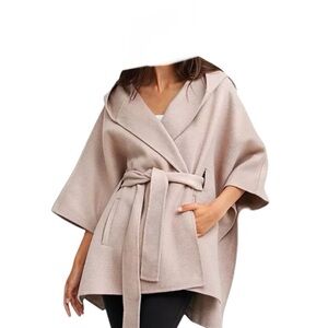 NWT BELLE & BLOOM JACKSON LANDING WOOL BLEND CAPE COAT - FREE SIZE